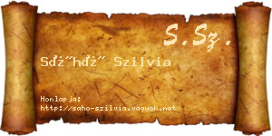 Sáhó Szilvia névjegykártya