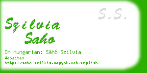 szilvia saho business card